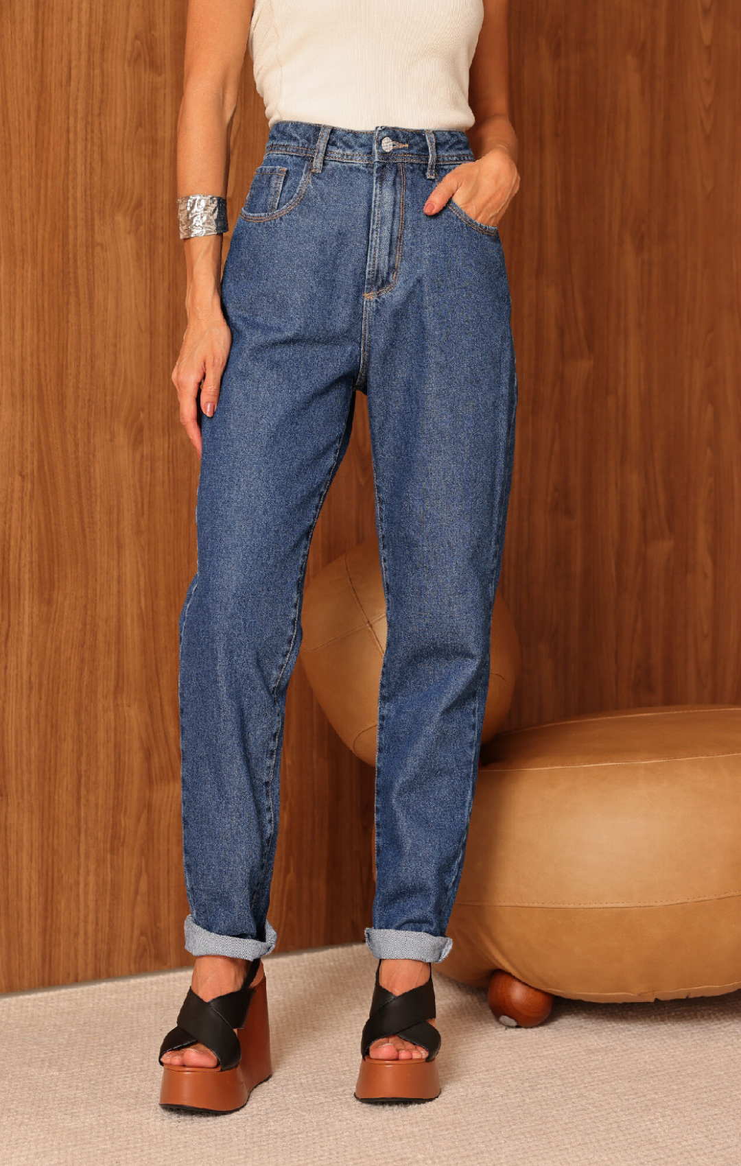 Calça Mom Clássica Jeans