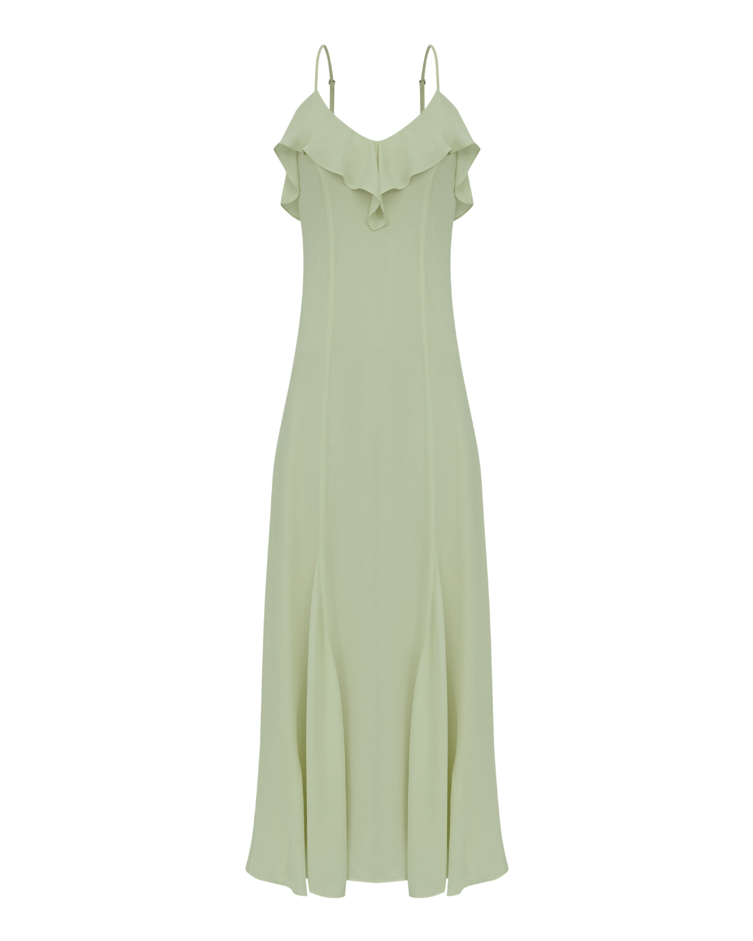 Vestido Longo Babados em Chiffon