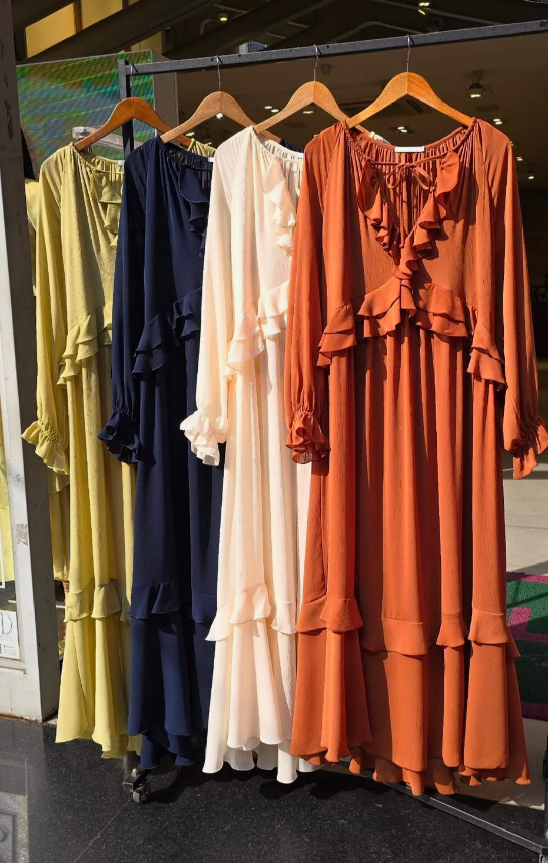 Vestido Plus Size Boho Longo Babados em Chiffon