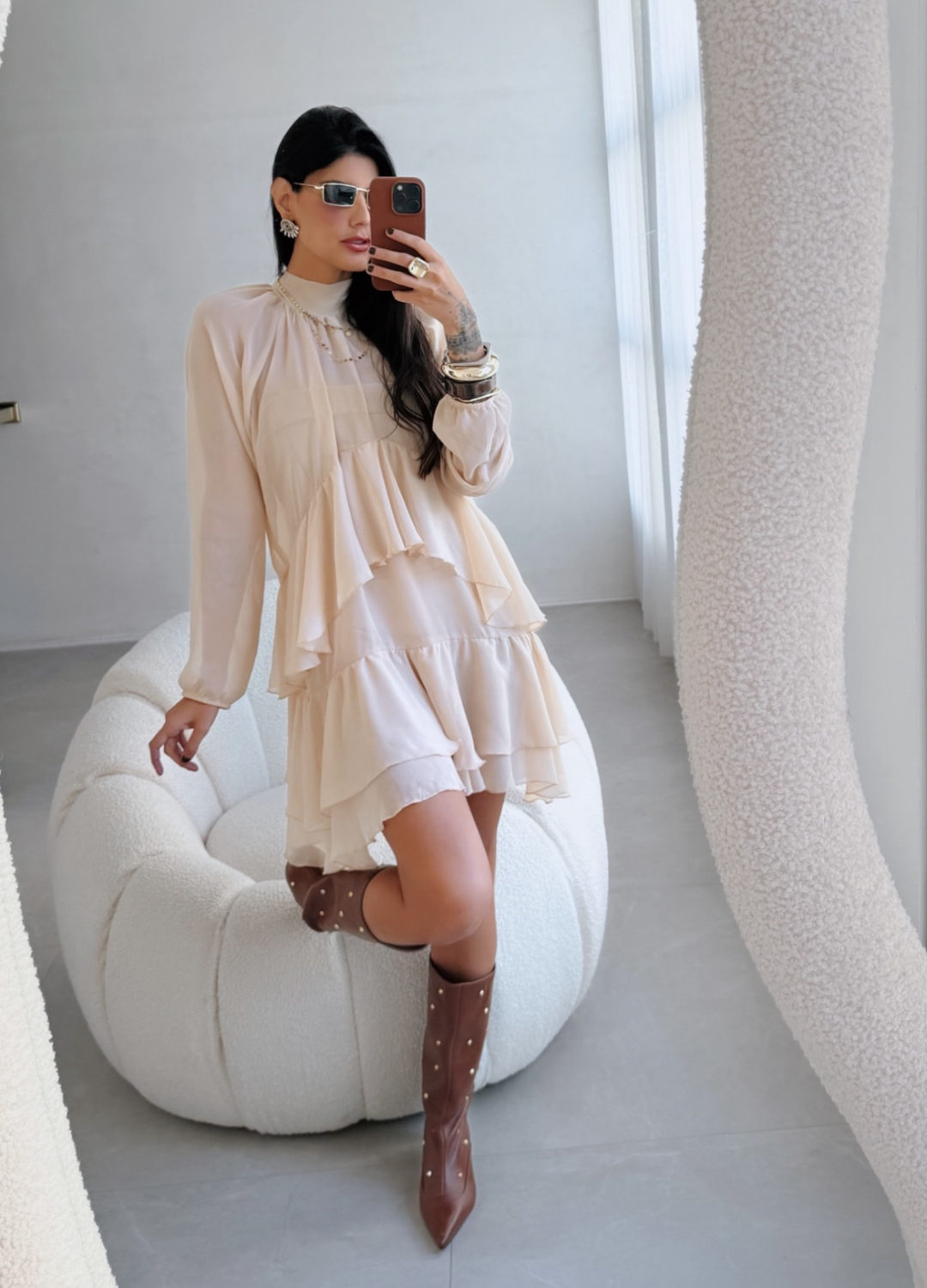 Vestido Boho Camadas em Chiffon