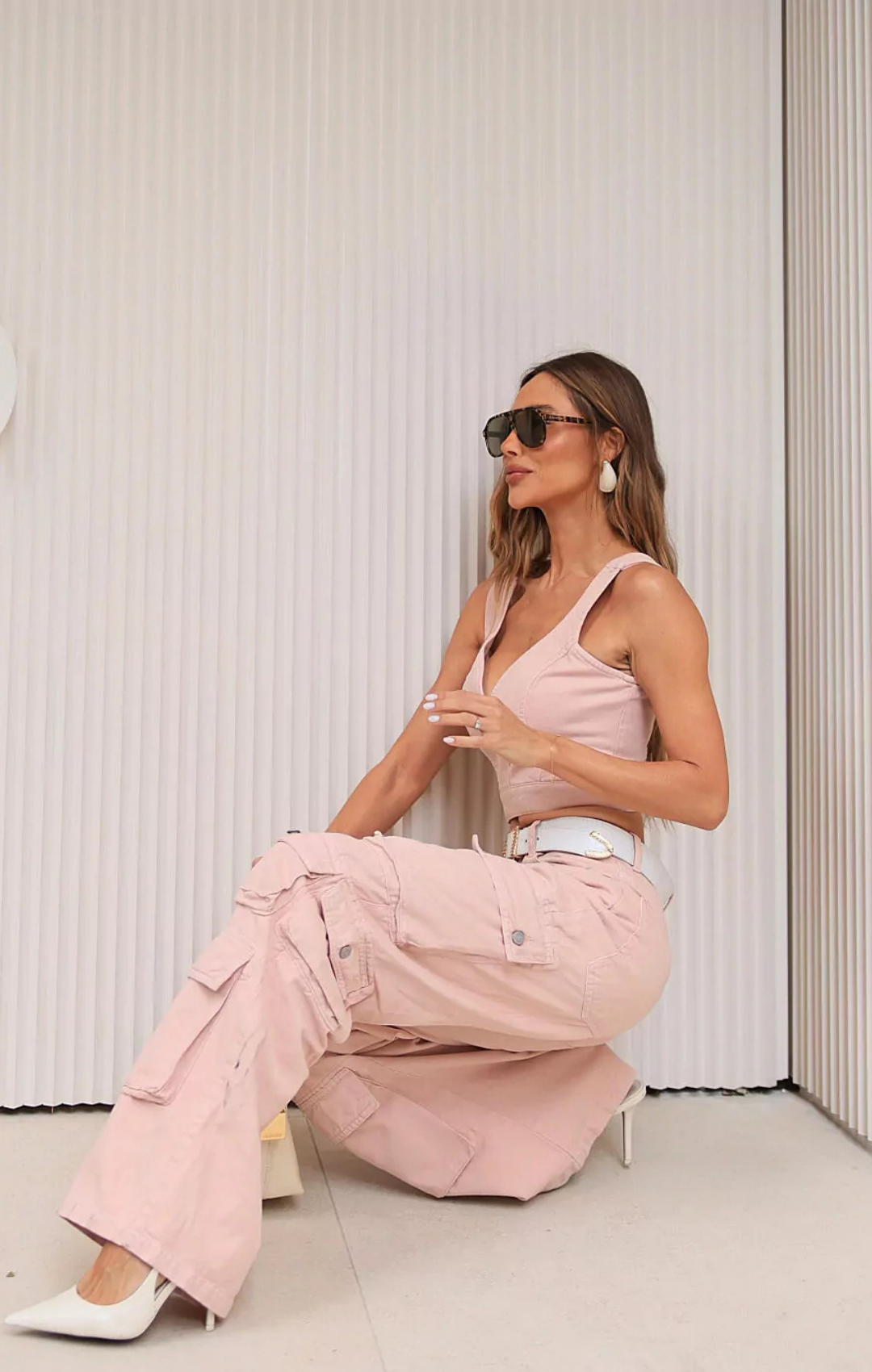 Calça Bolsos Cargo Iconic em Jeans