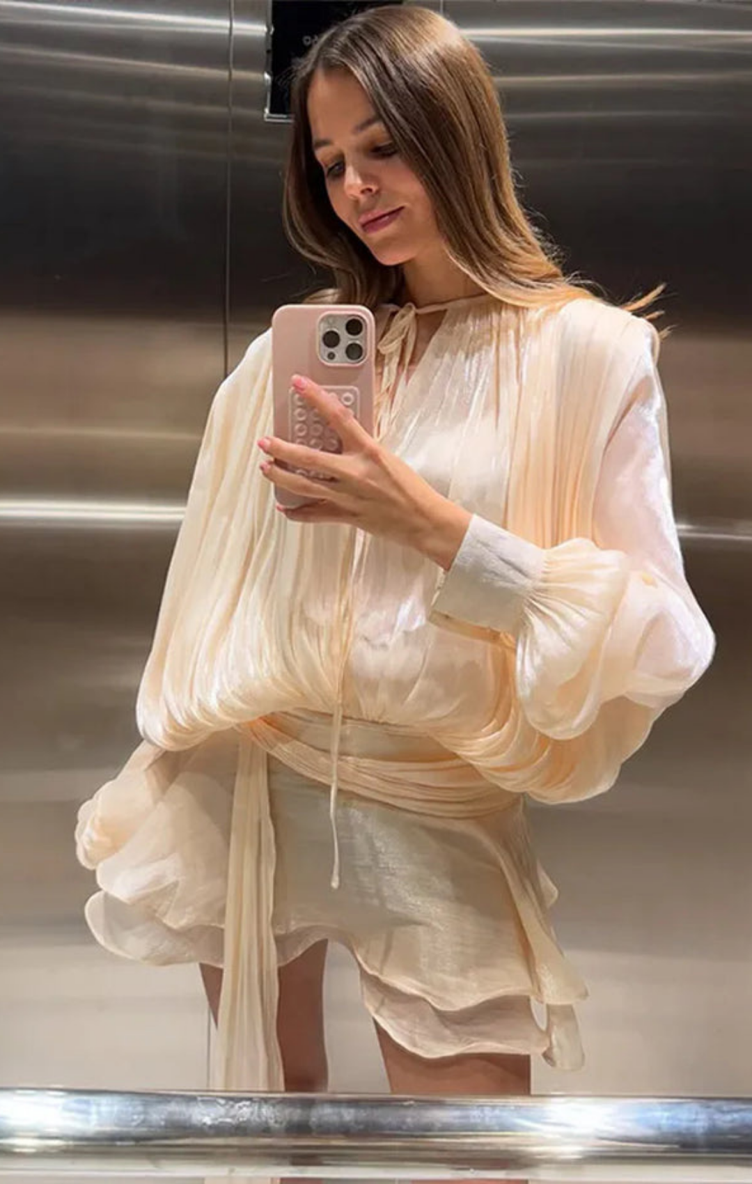 Vestido Boho Chic Zara Gringa Curto Toque de Seda