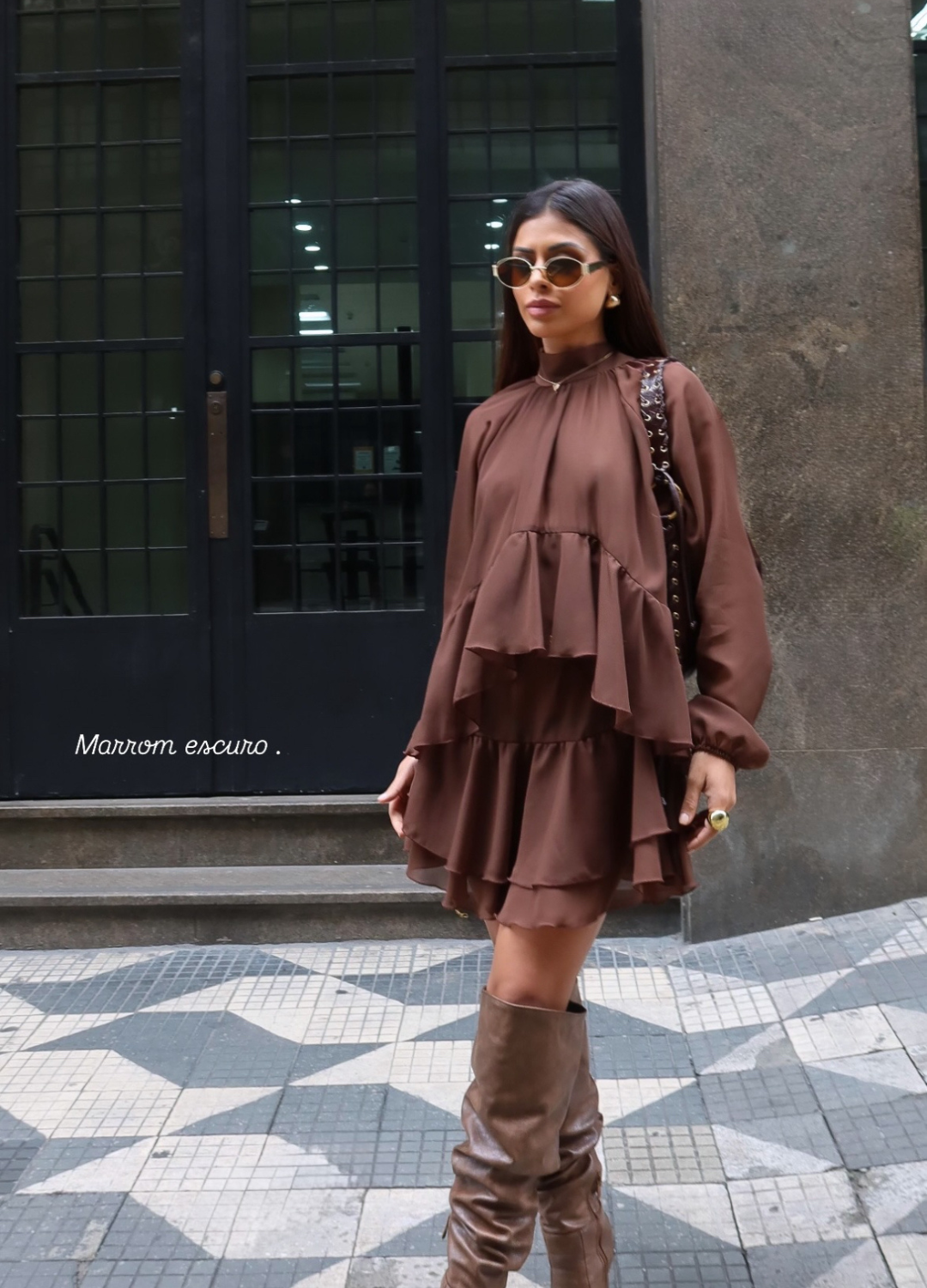 Vestido Boho Camadas em Chiffon