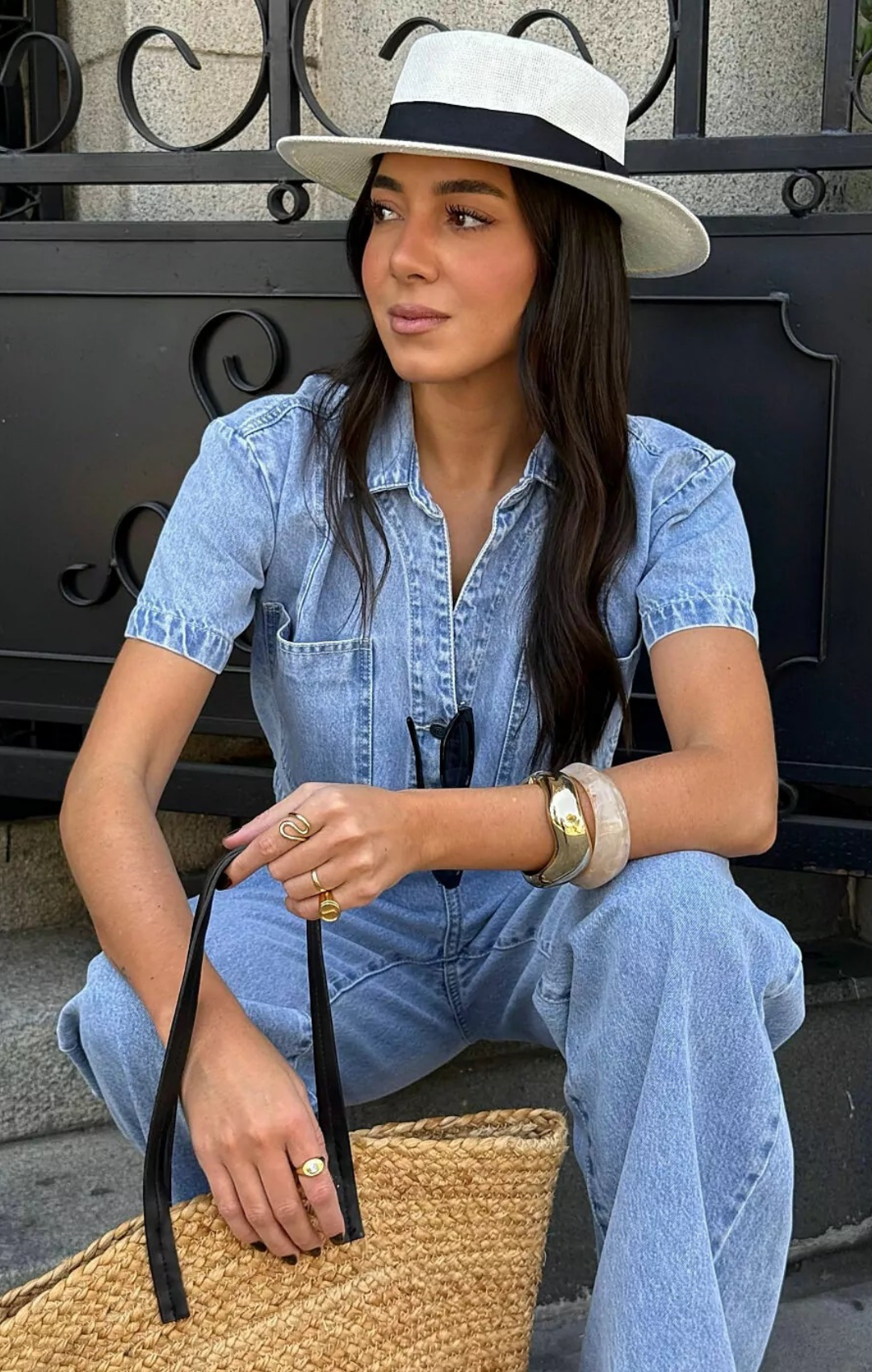 Camisa Cropped Manga Curta Azzurra Jeans