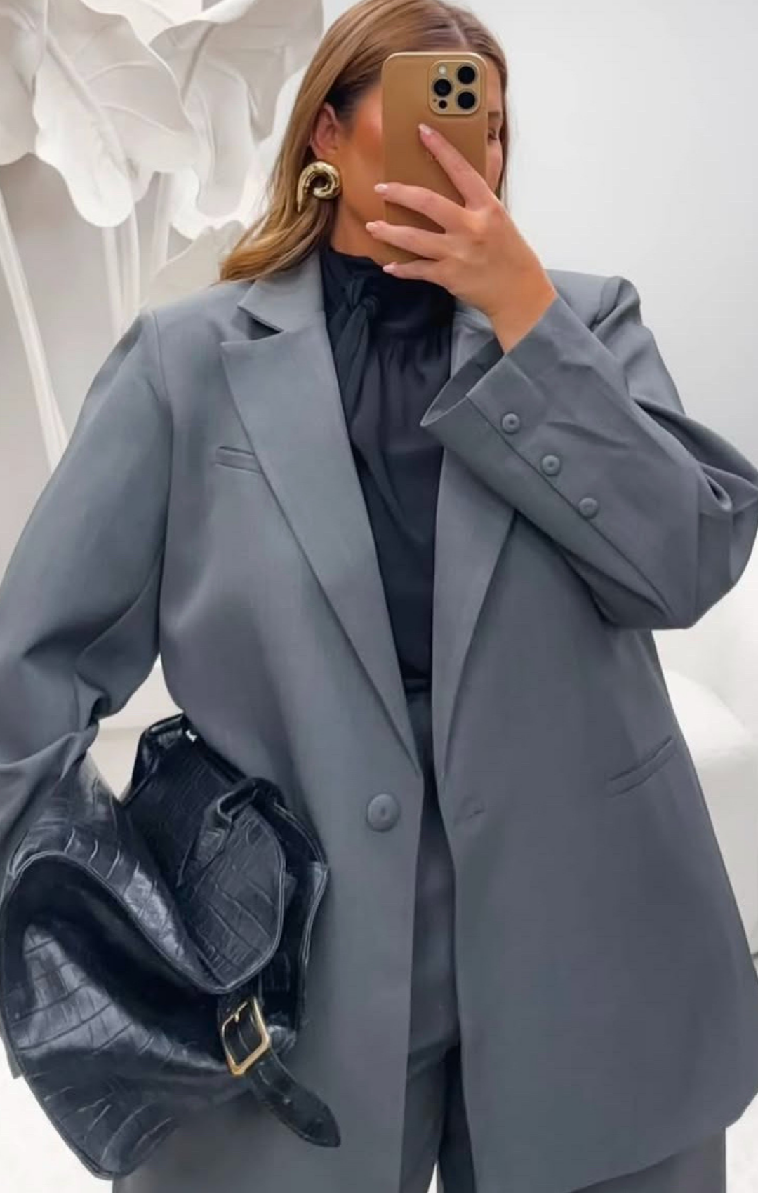 Blazer Over Plus Size em Alfaiataria