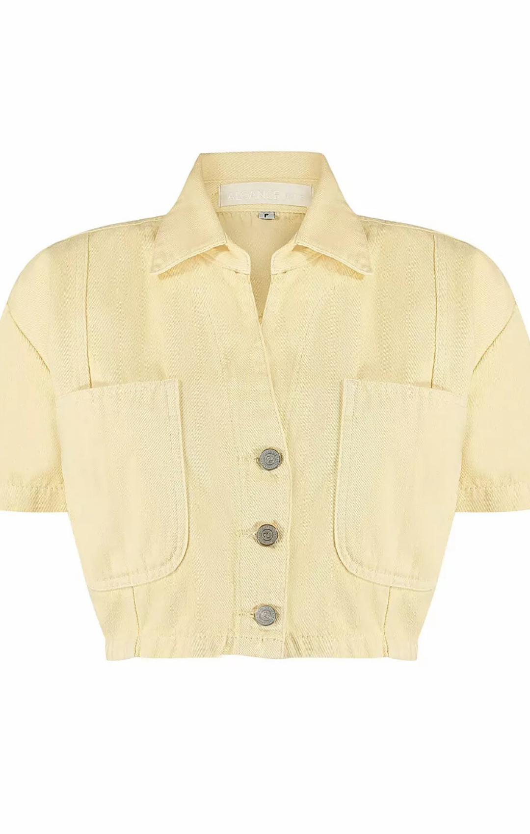 Camisa Cropped Manga Curta Azzurra Jeans