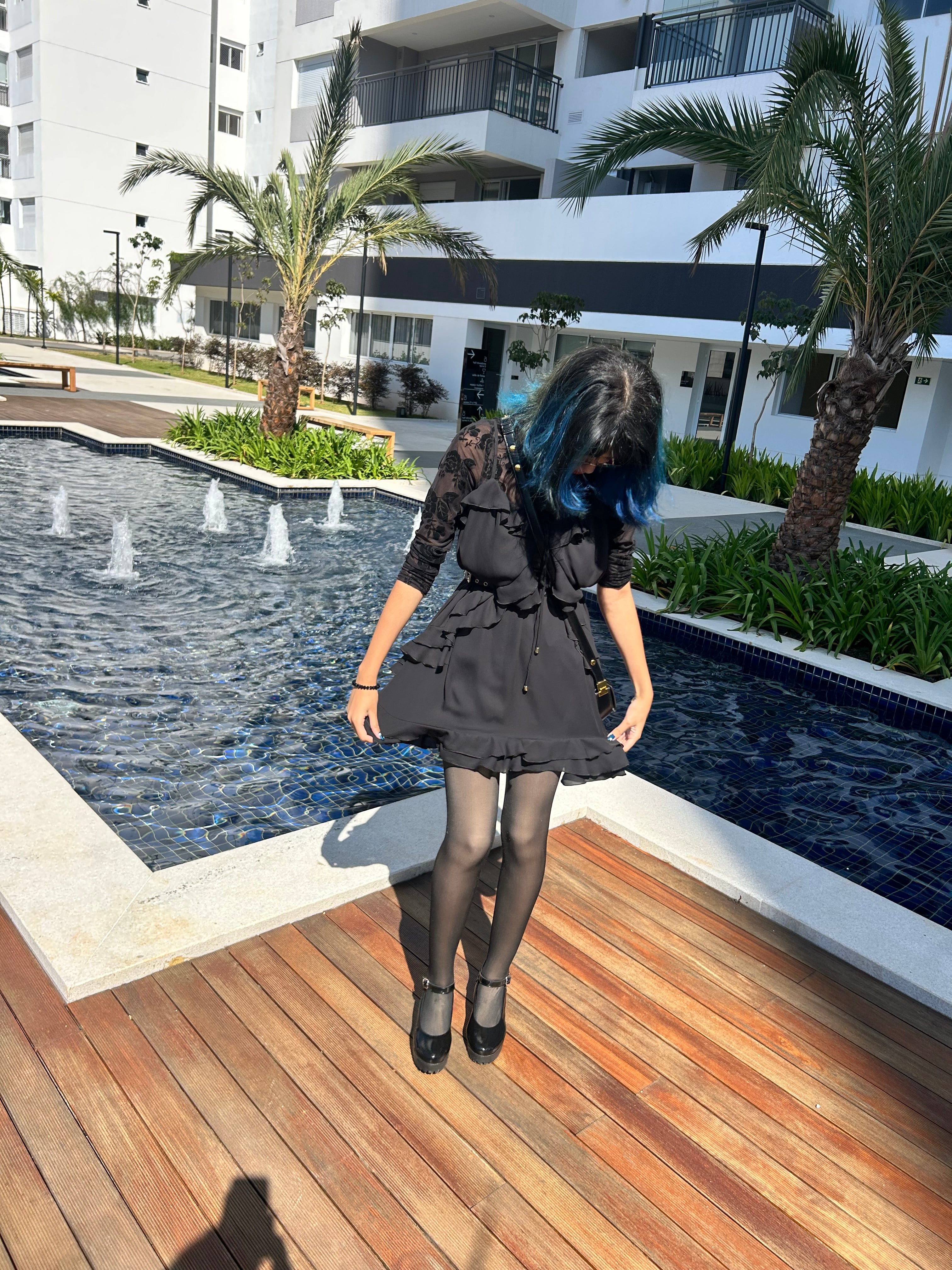 Vestido Curto Boho em Chiffon