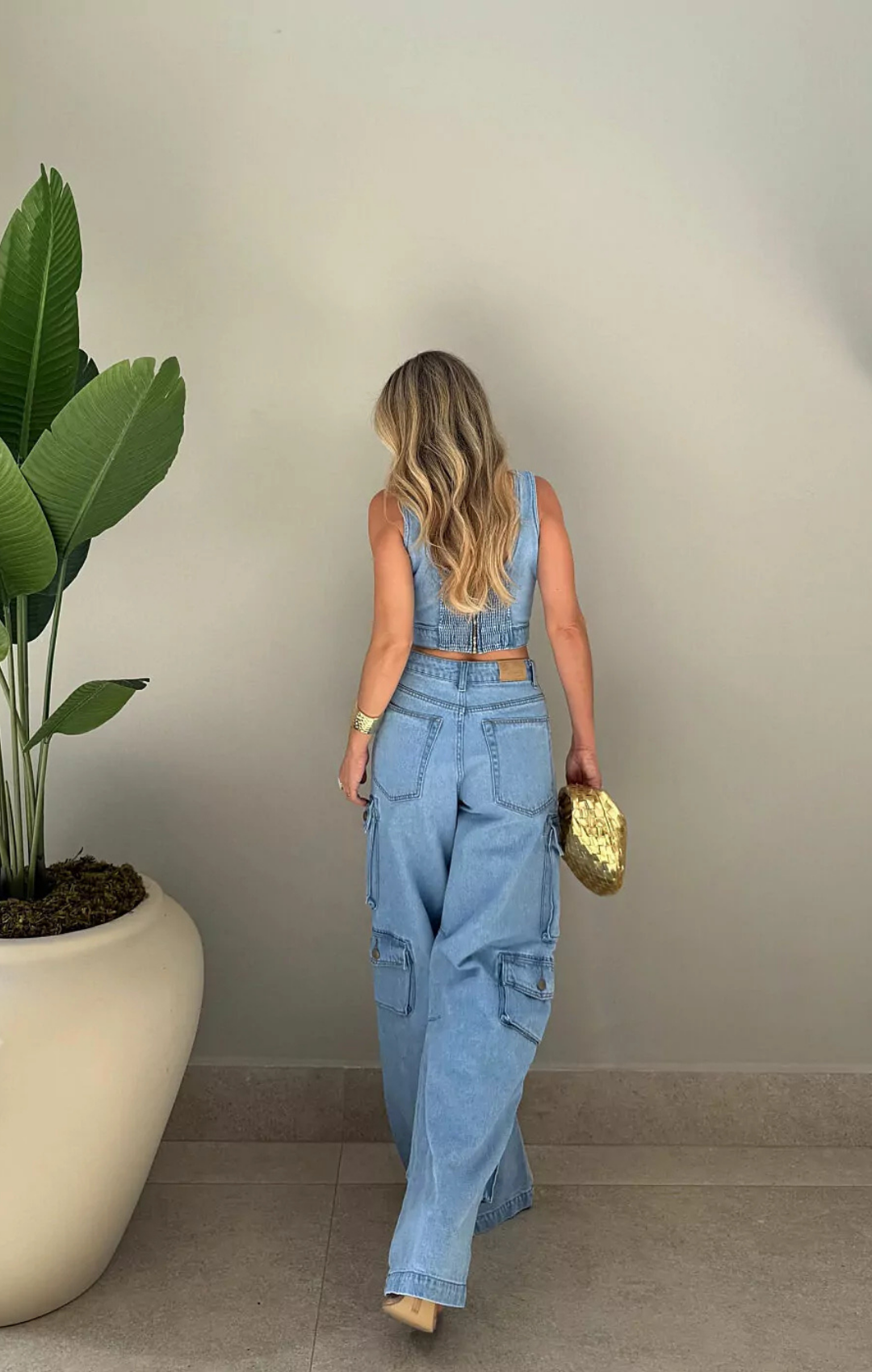 Top Cropped Iconic Jeans com Elastex em Zíper