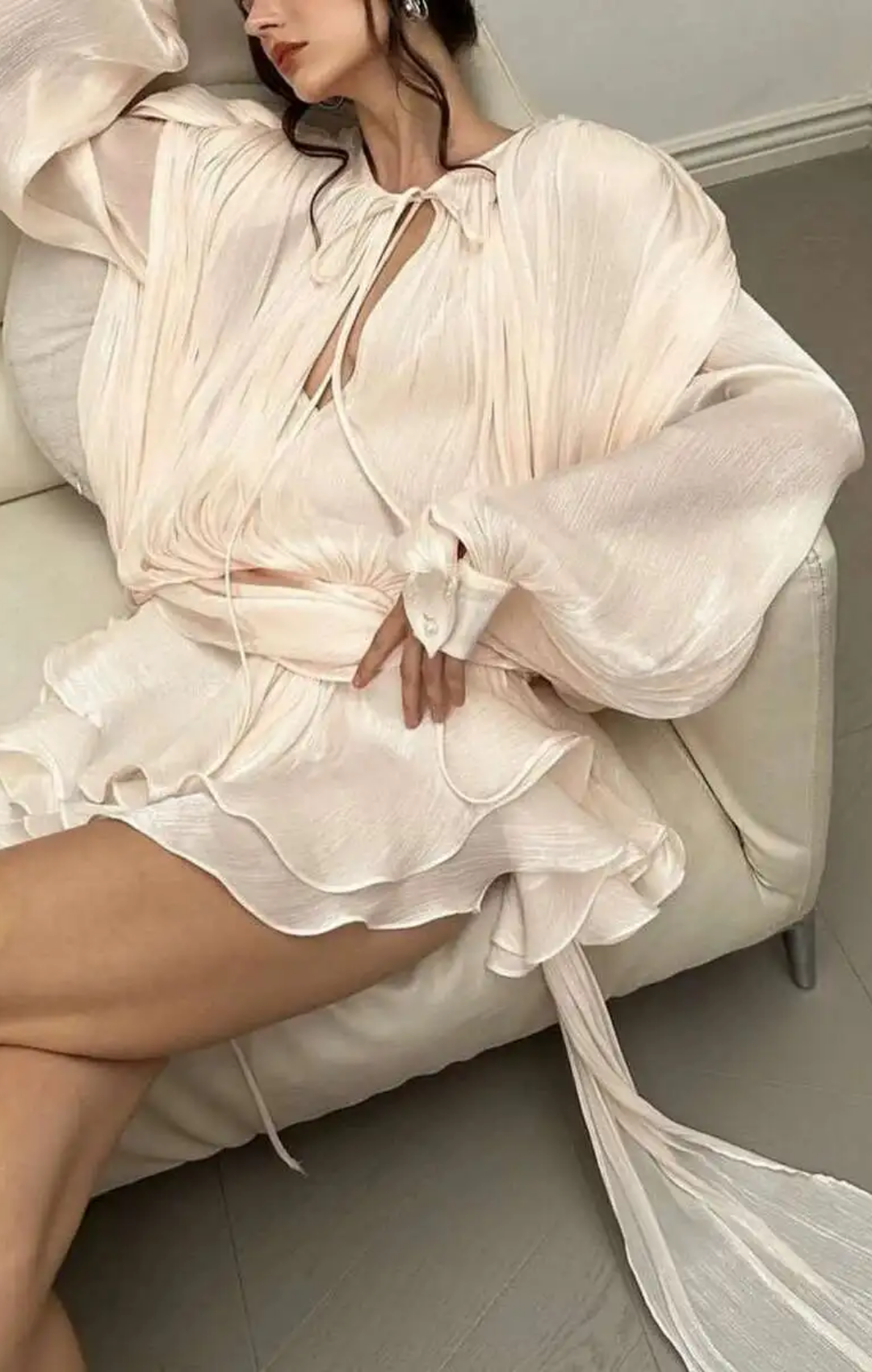 Vestido Boho Chic Zara Gringa Curto Toque de Seda