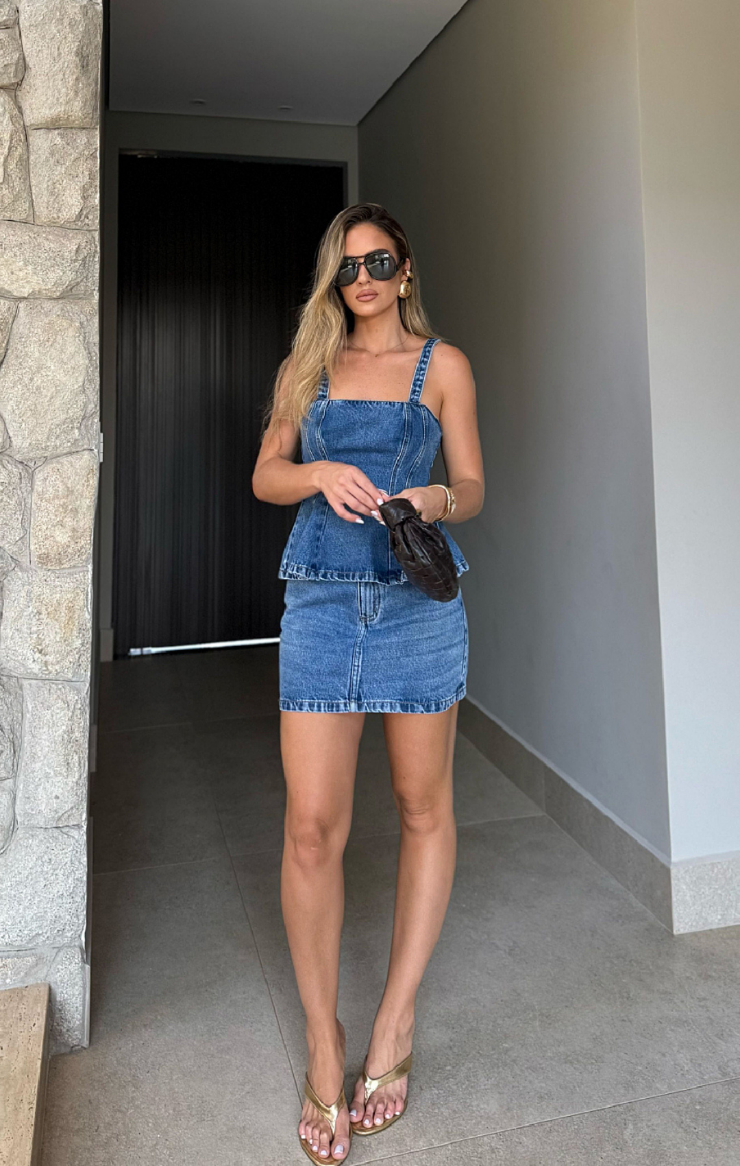 Mini Saia Brise em Jeans