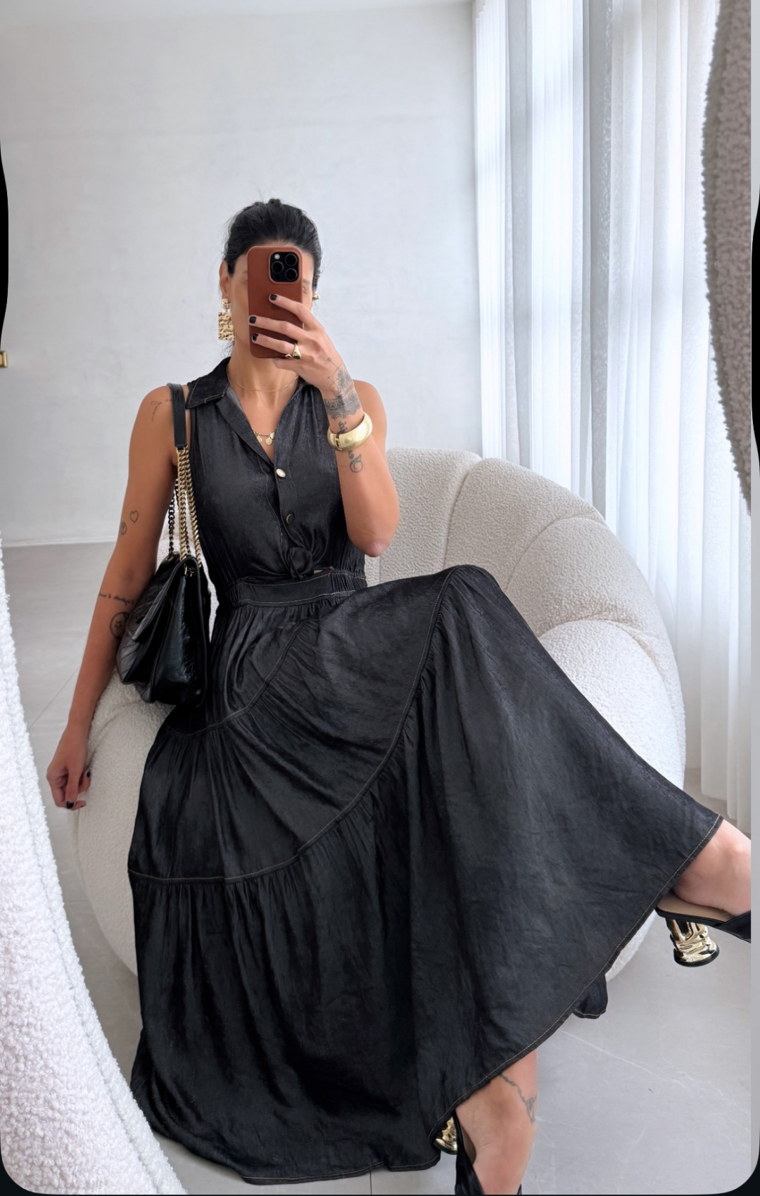 Vestido Midi Rocket Viscose Sarjada