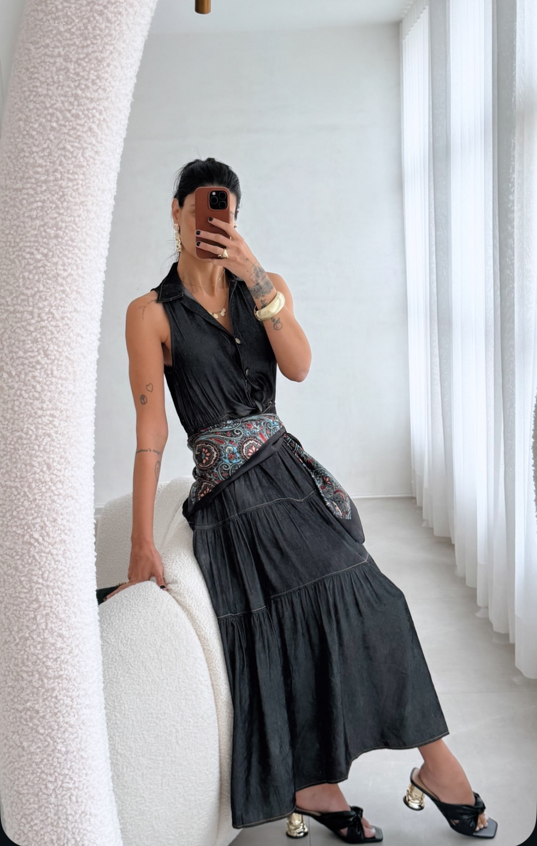 Vestido Midi Rocket Viscose Sarjada