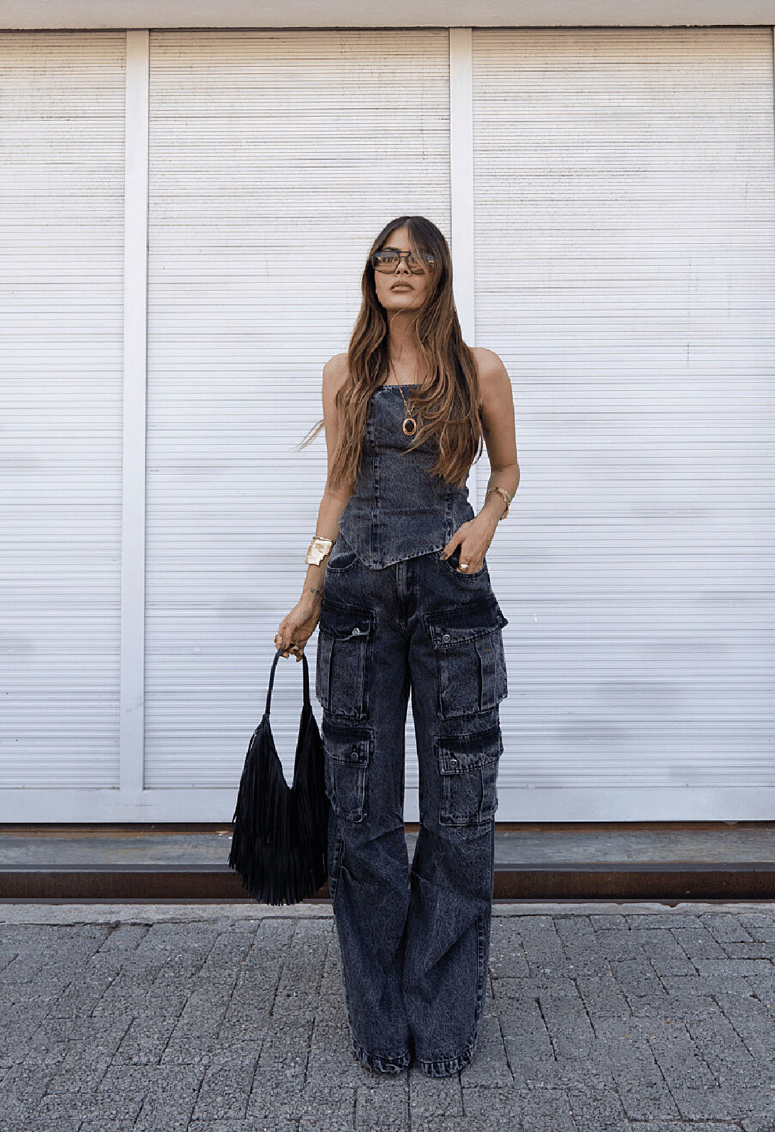 Calça Cargo Utility Jeans
