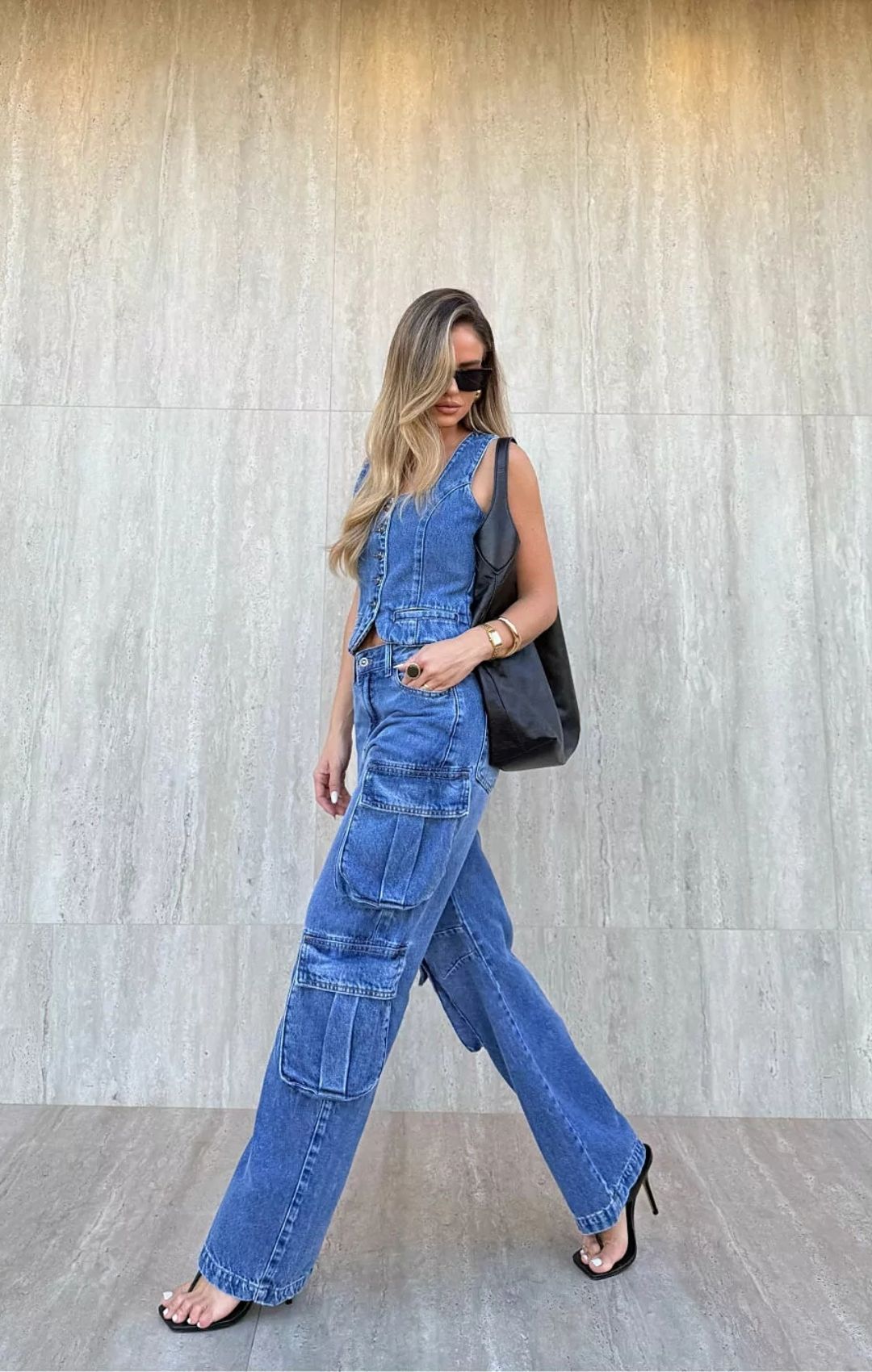 Calça Cargo Urban em Jeans