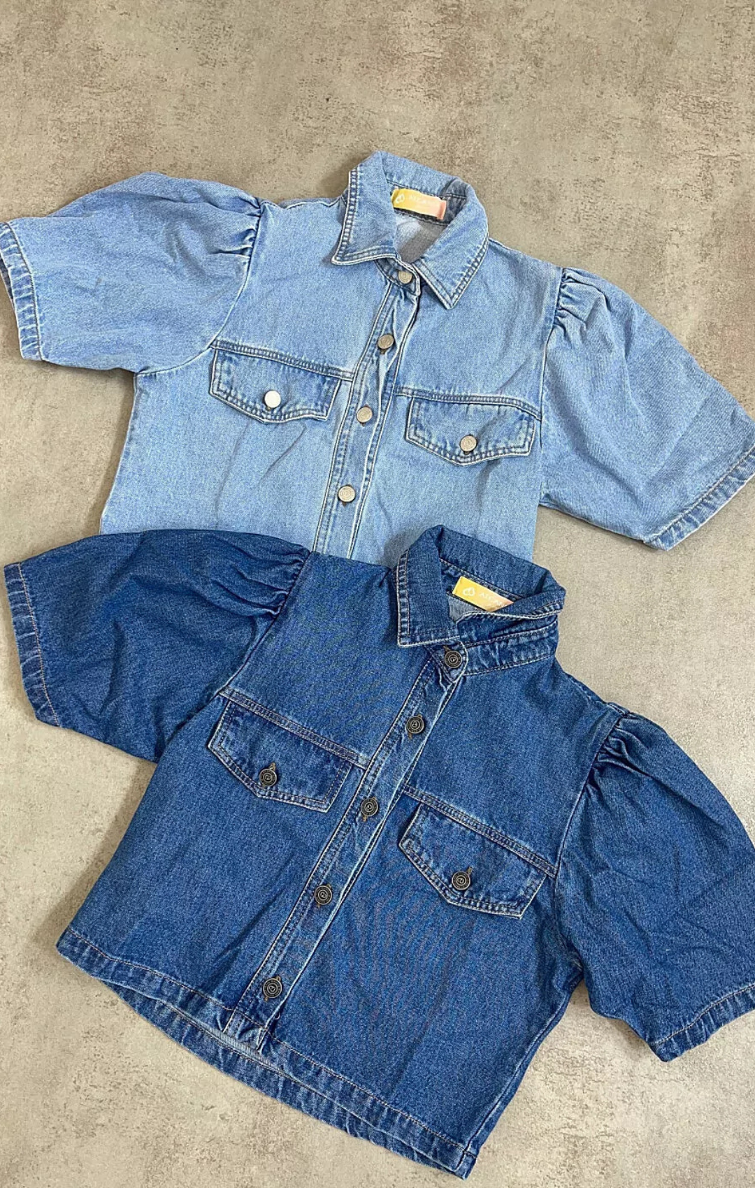 Camisa Manga Bufante Jeans