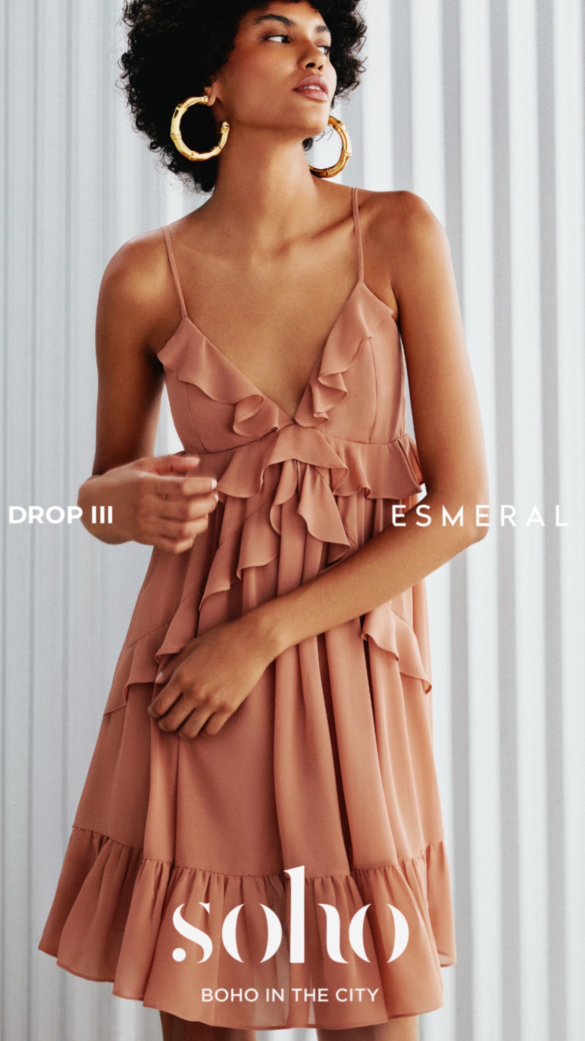 Vestido Boho Babados Alcinha em Chiffon