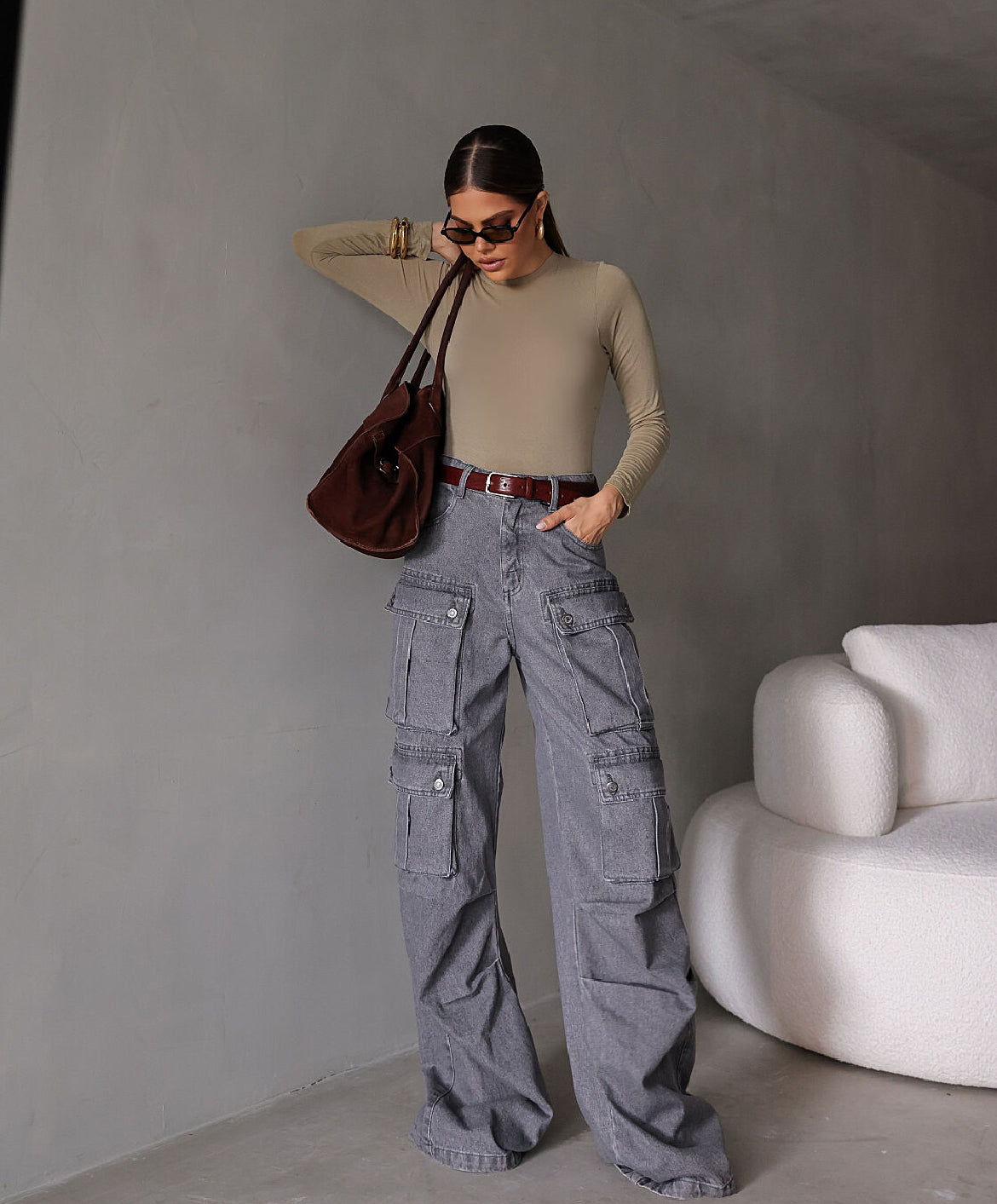 Calça Cargo Utility Jeans