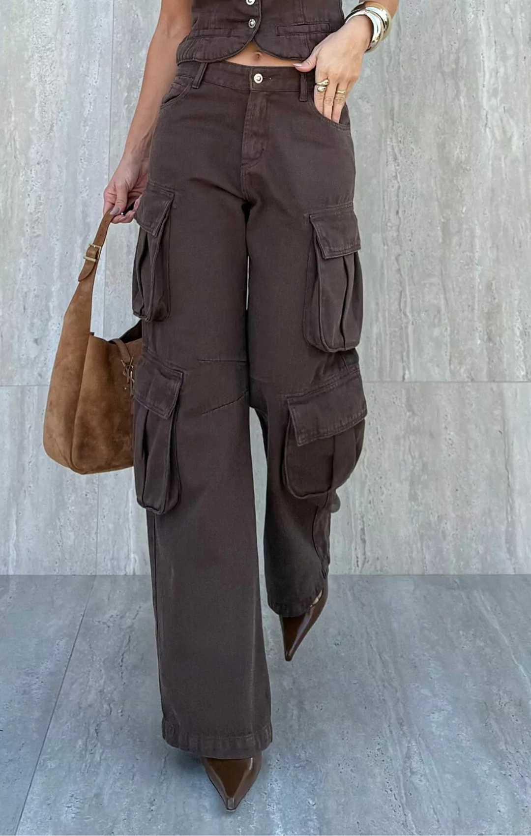 Calça Cargo Urban em Jeans