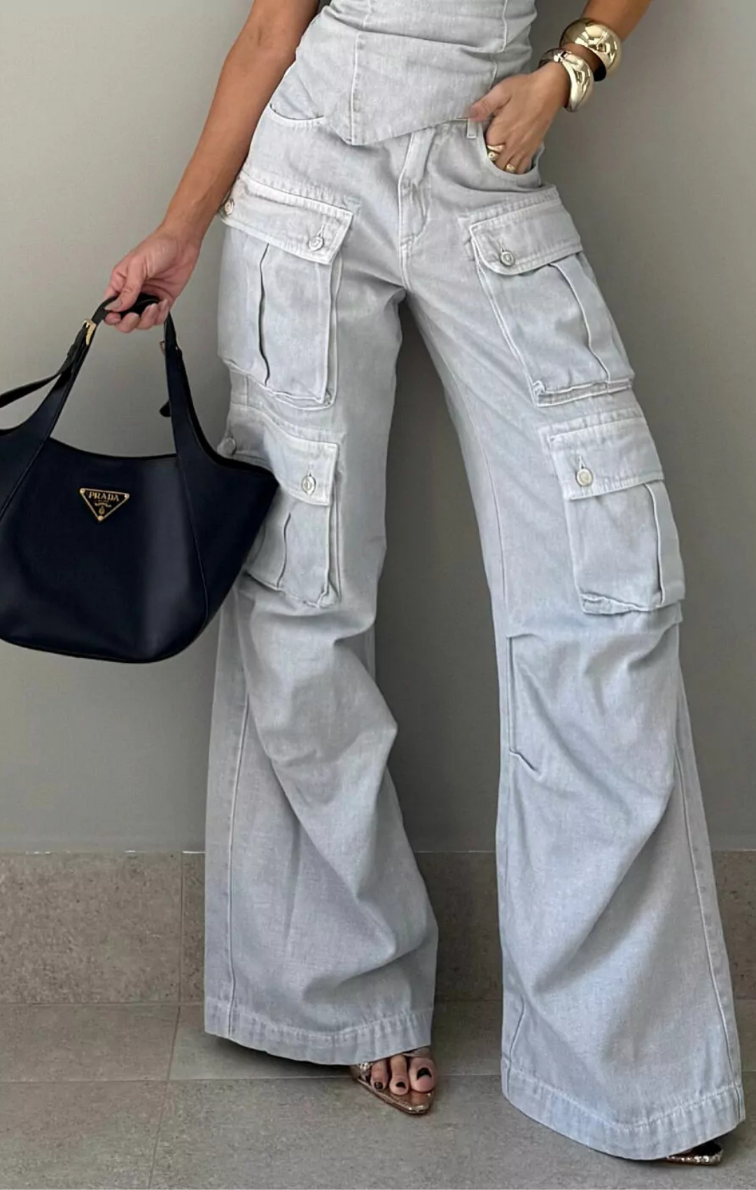 Calça Cargo Utility Jeans