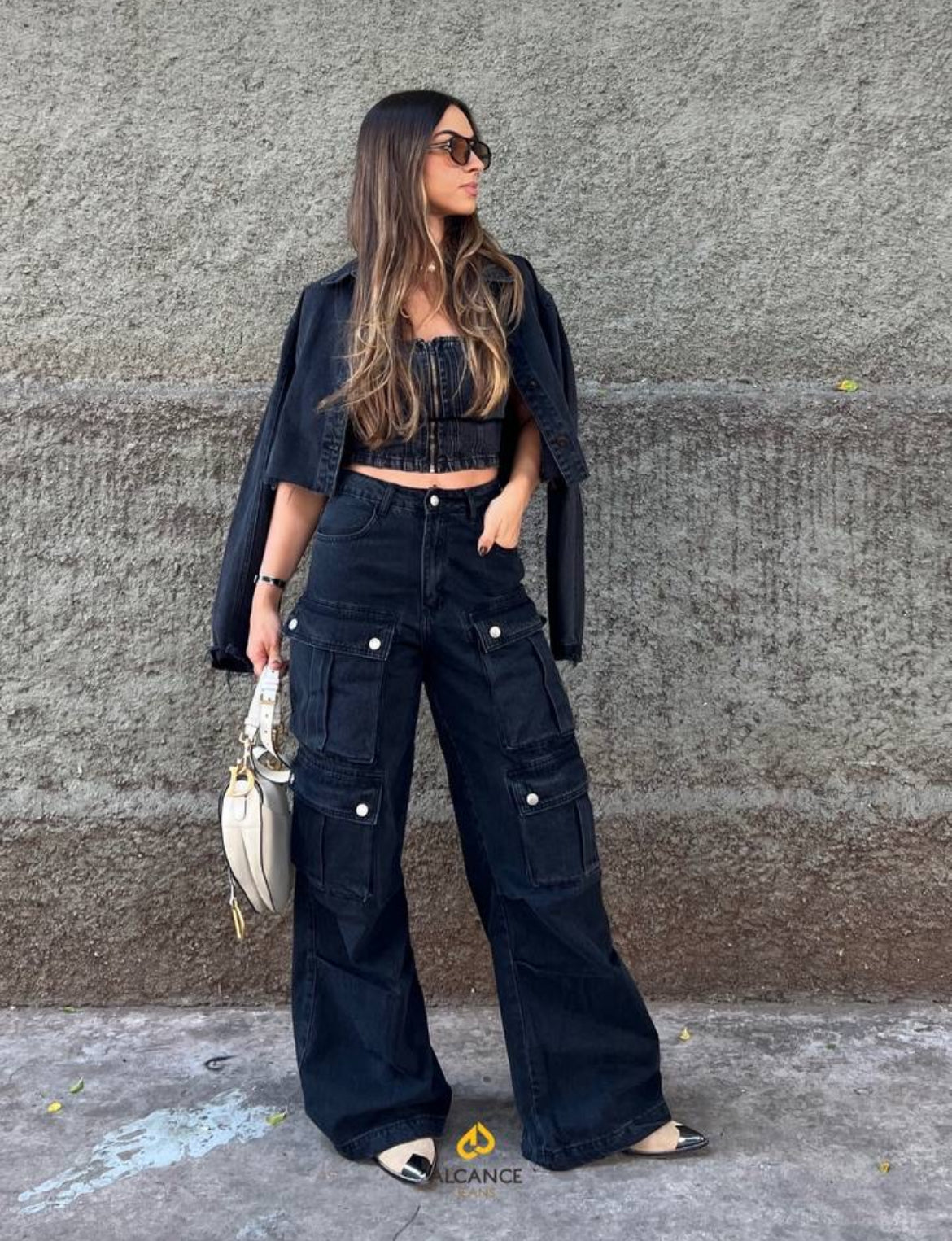 Calça Cargo Utility Jeans