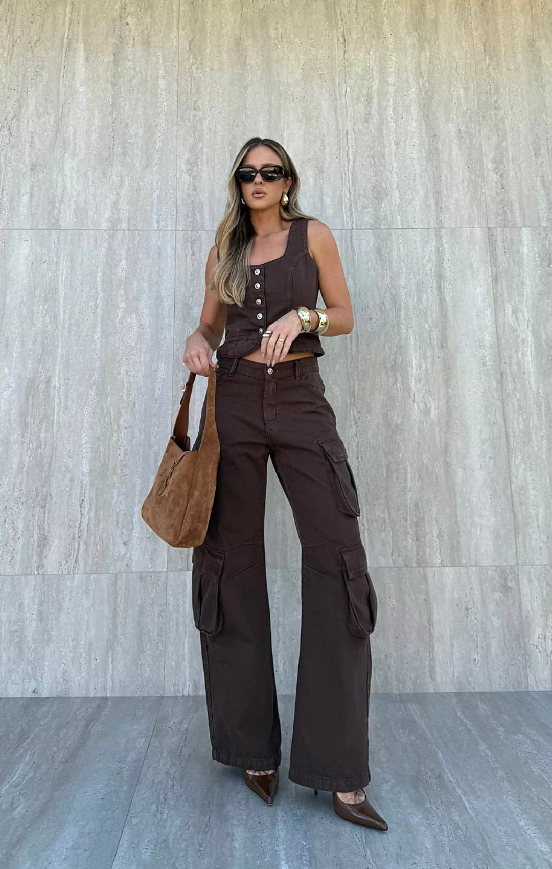 Calça Cargo Urban em Jeans