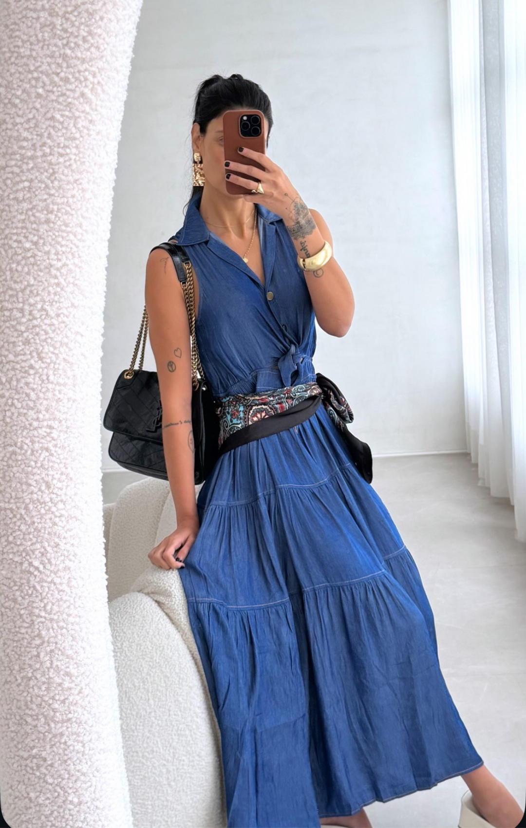 Vestido Midi Rocket Viscose Sarjada