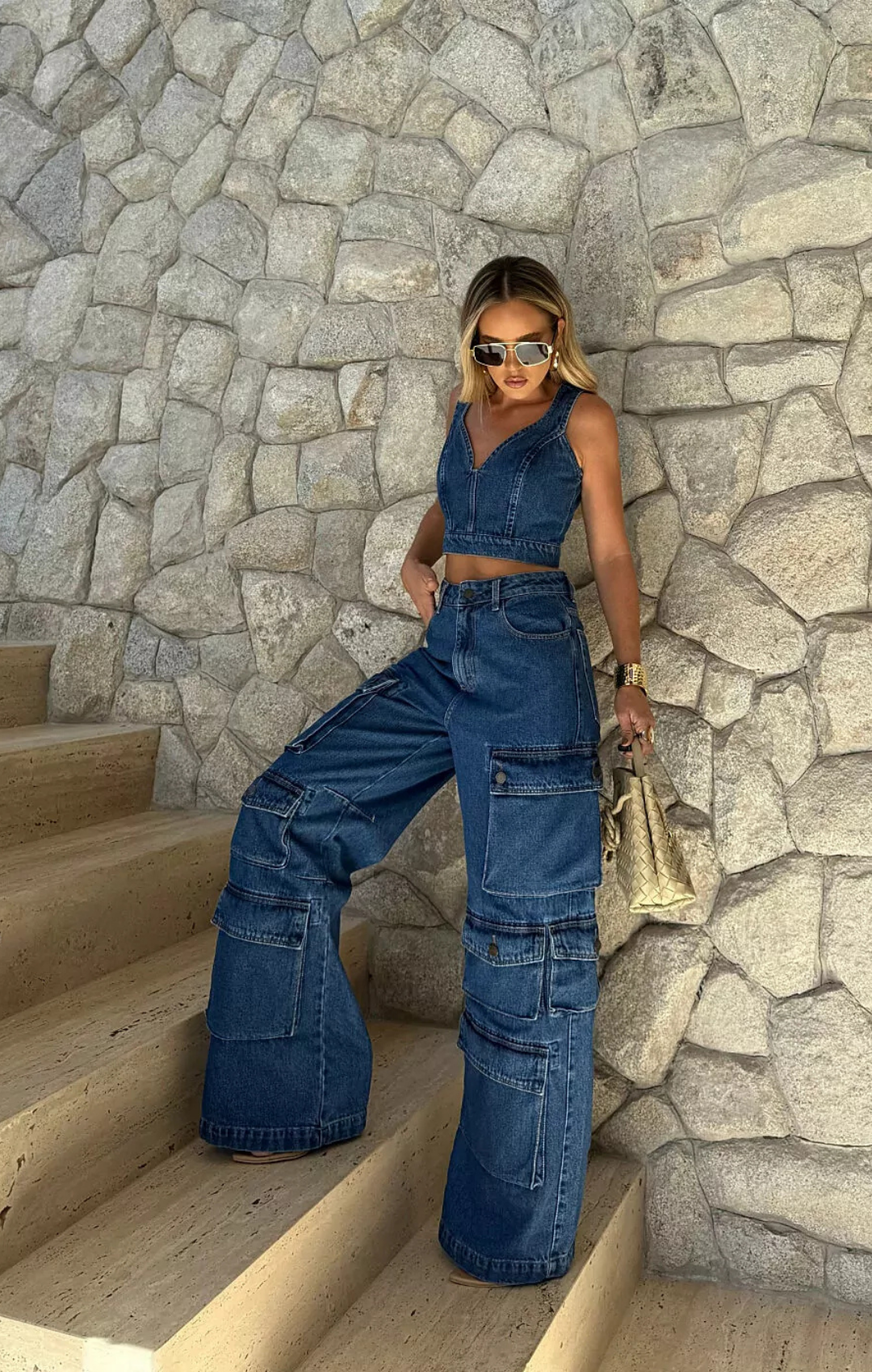 Top Cropped Iconic Jeans com Elastex em Zíper