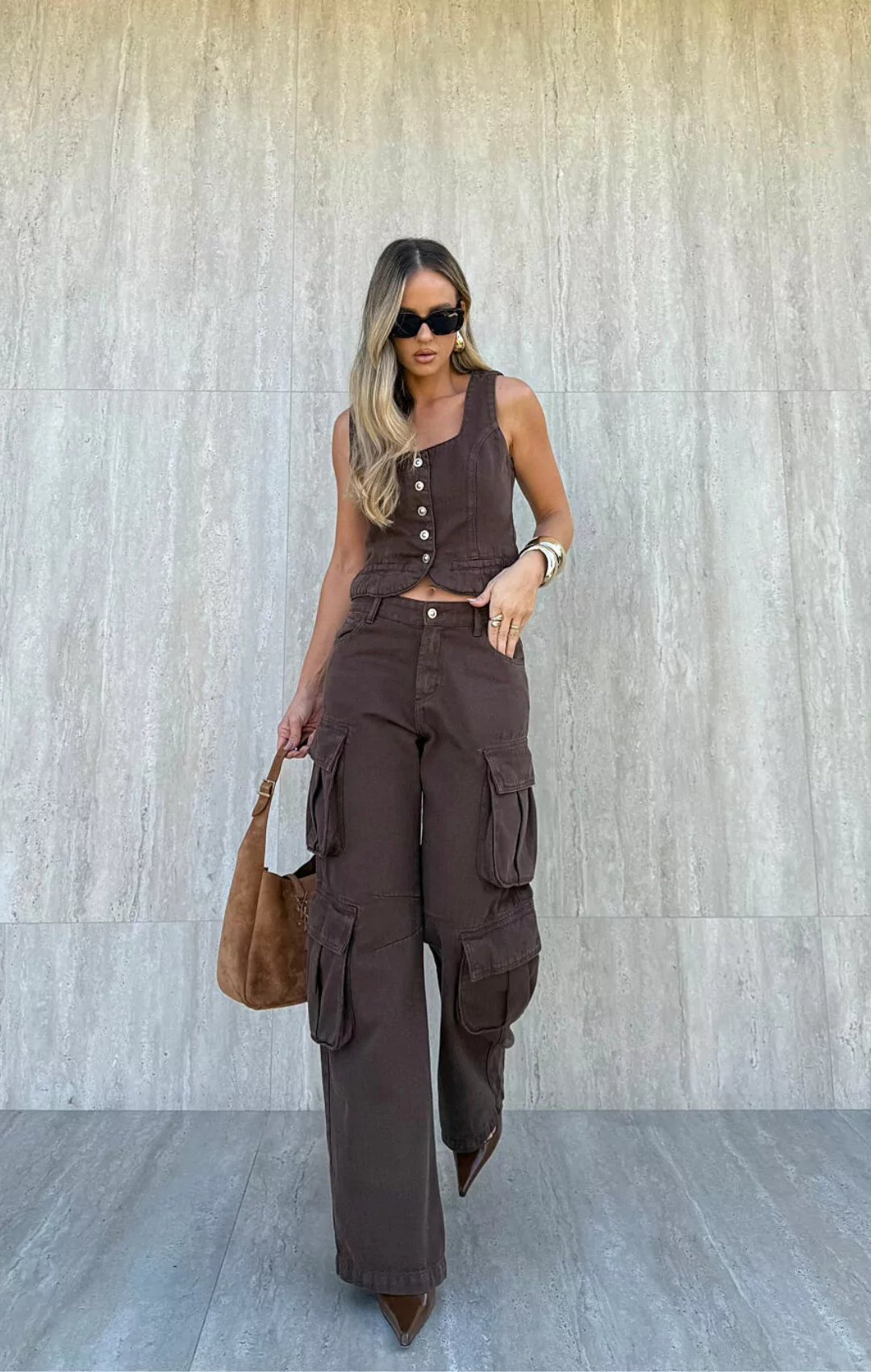 Calça Cargo Urban em Jeans
