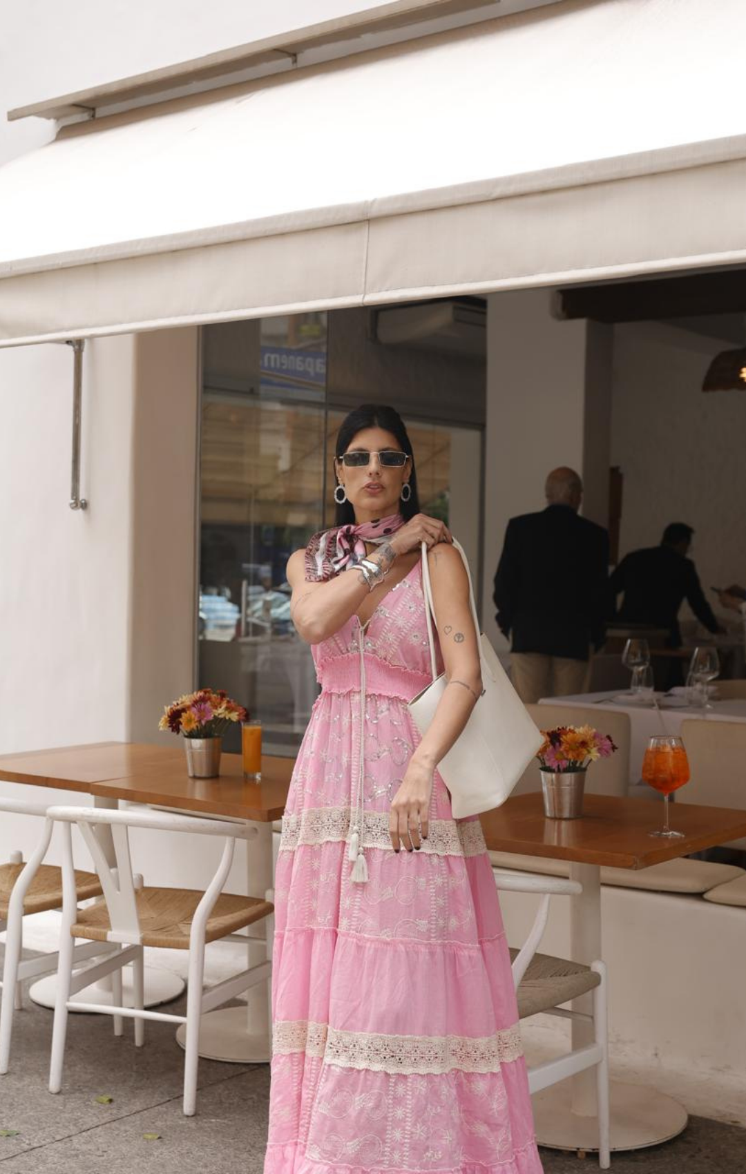 Vestido Boho Style Alcinha Longo Bordado