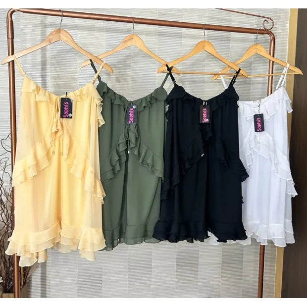 Vestido Curto Boho em Chiffon