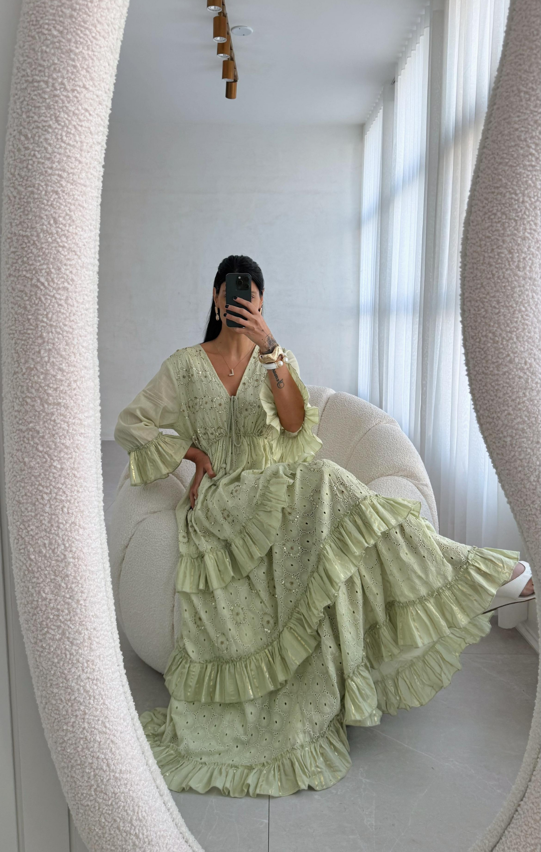 Vestido Boho Longo Babados em Lesie