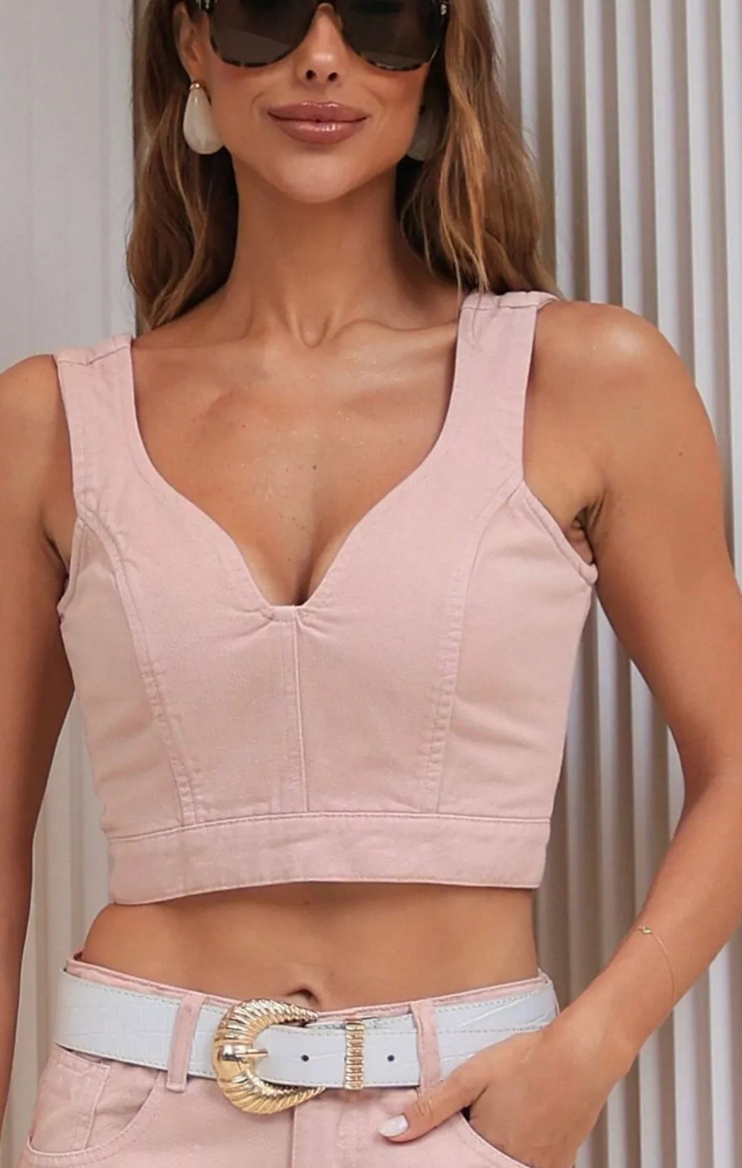 Top Cropped Iconic Jeans com Elastex em Zíper
