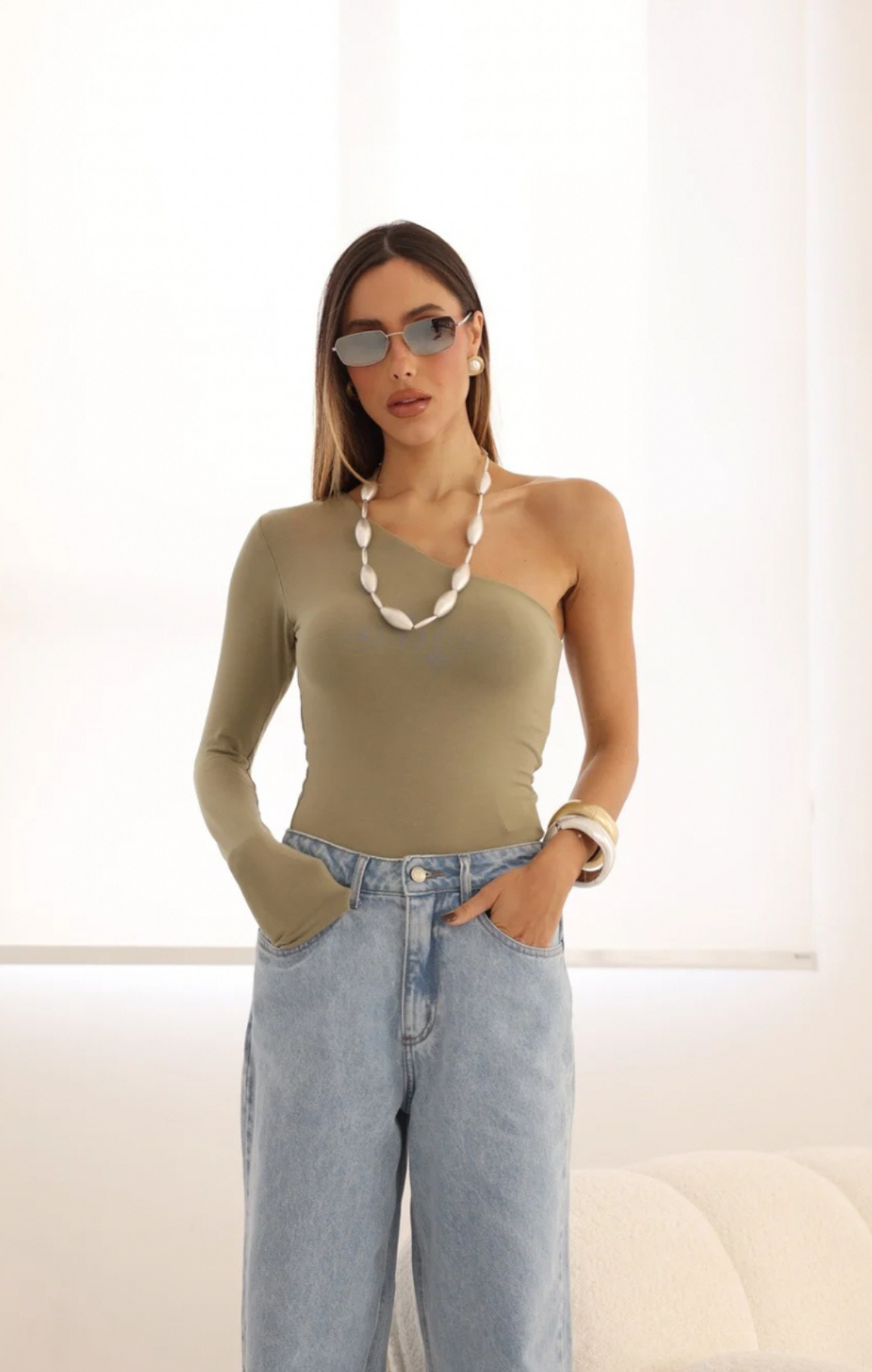 Blusa Manga Nula em Malha