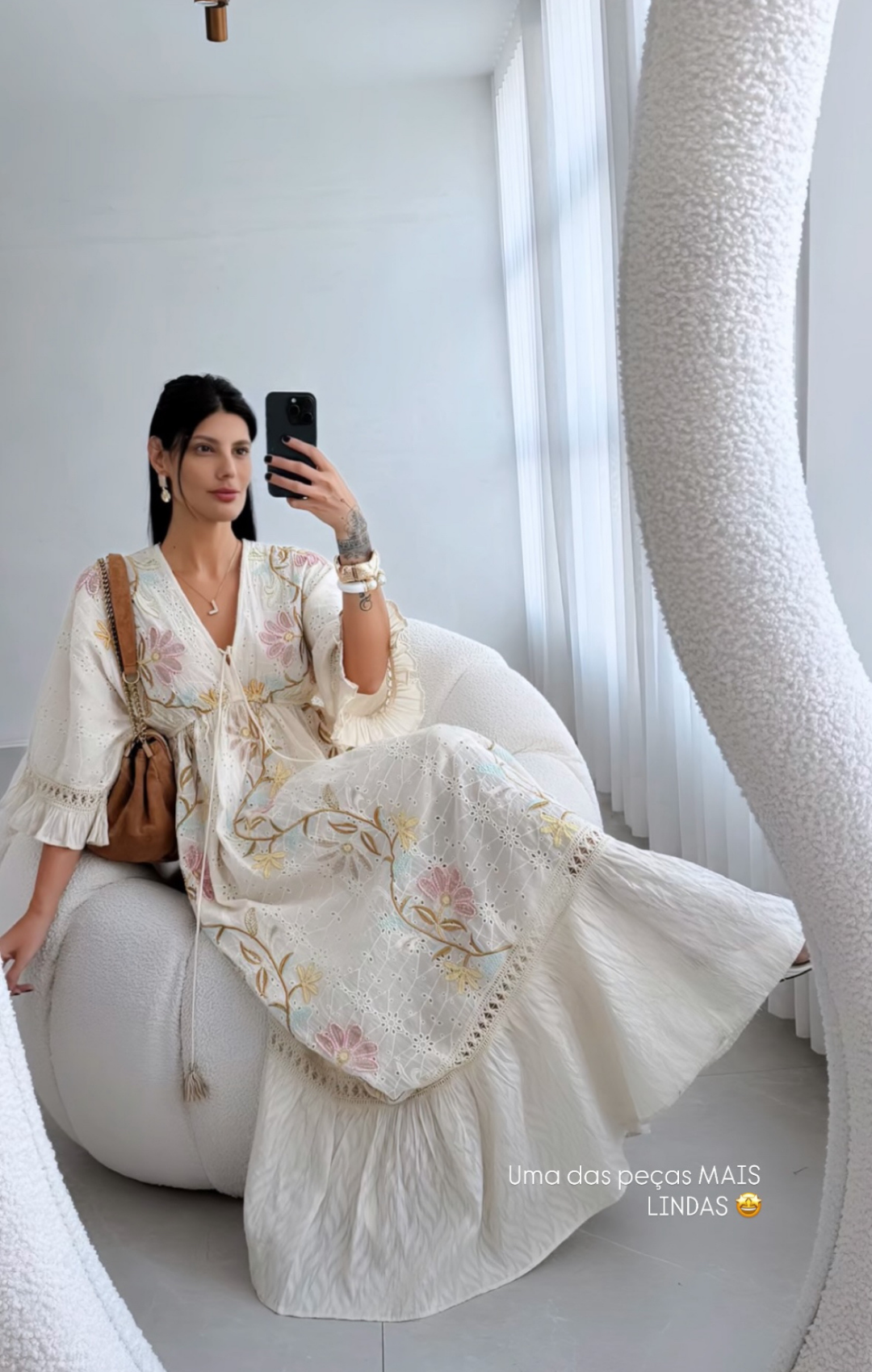 Vestido Boho Longo Bordado em Lesie