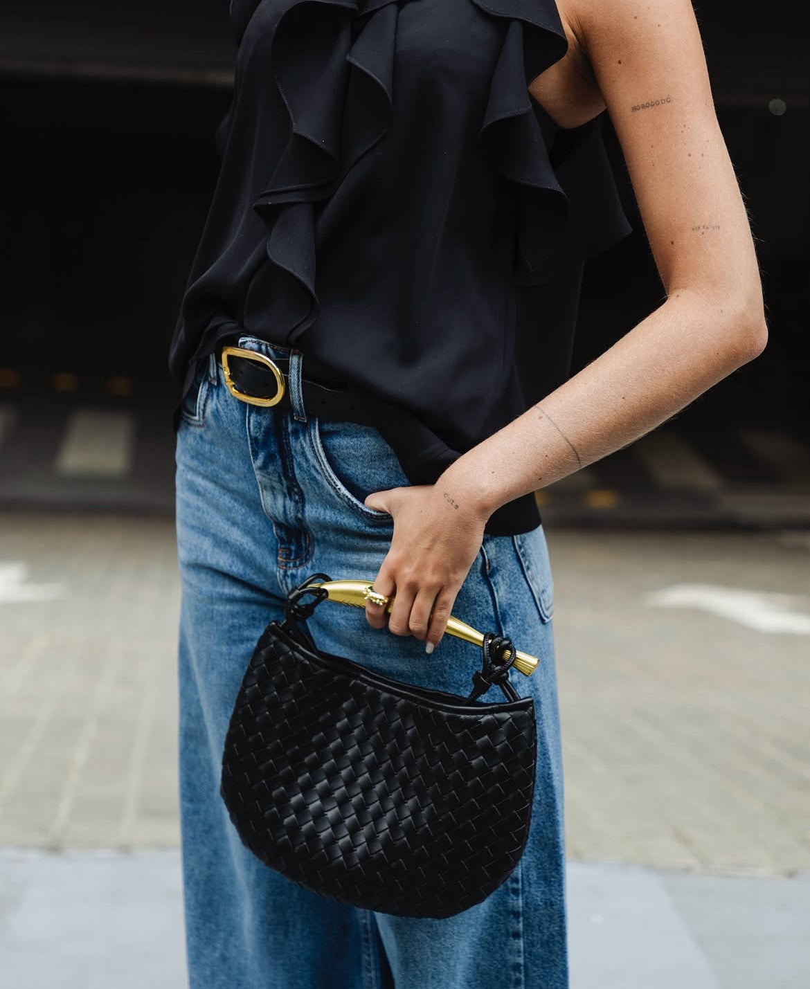 Calça Jeans Pantalona Palazzo Esmeral