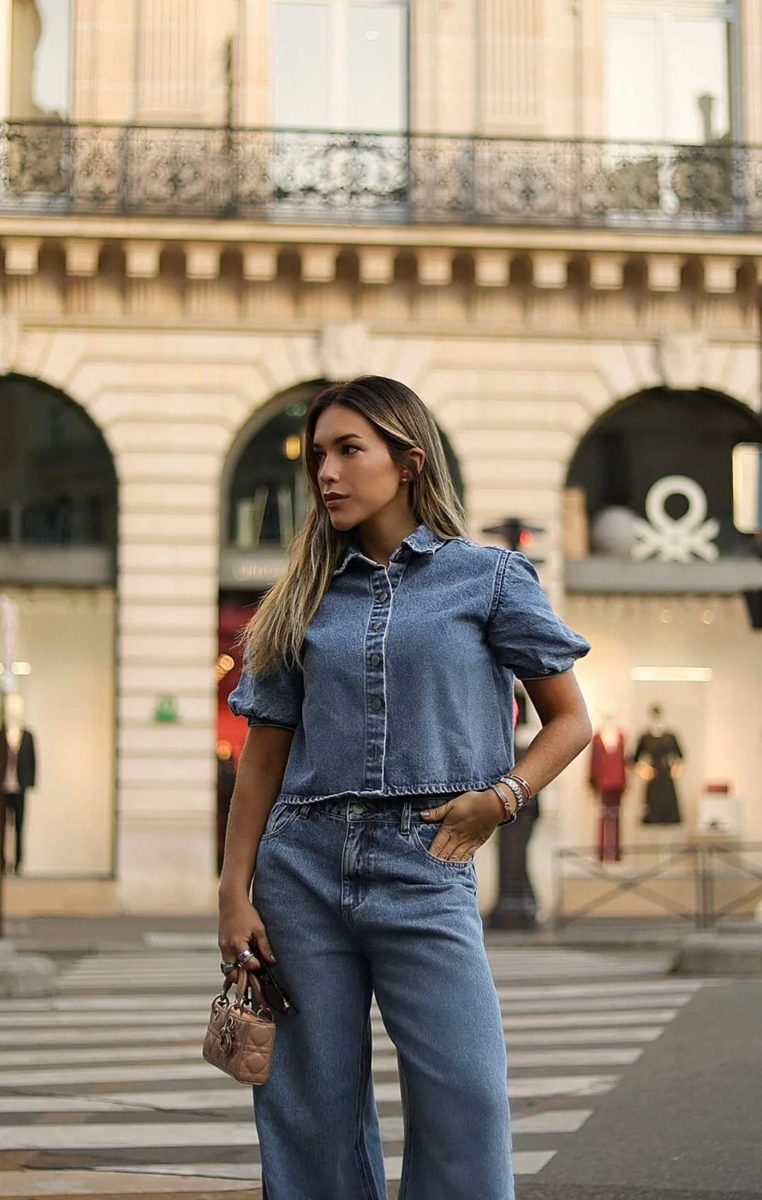 Camisa Bloom Manga Bufante Jeans