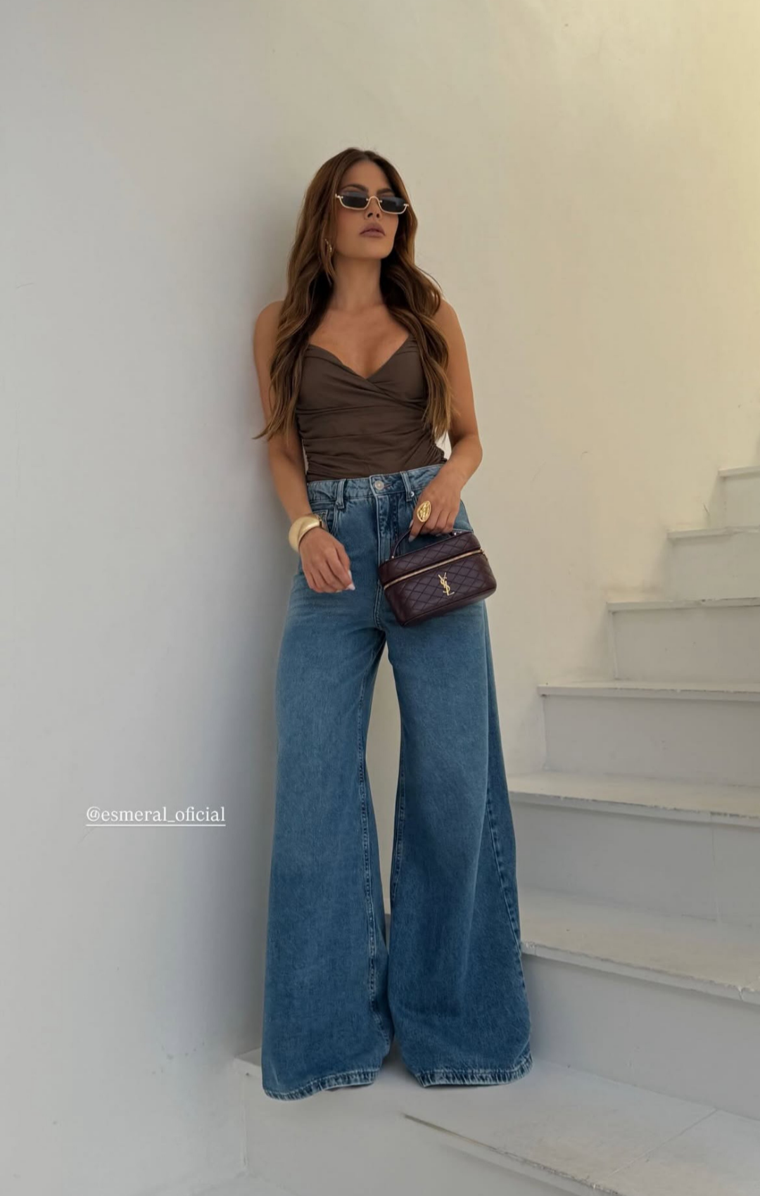 Calça Jeans Pantalona Palazzo Esmeral