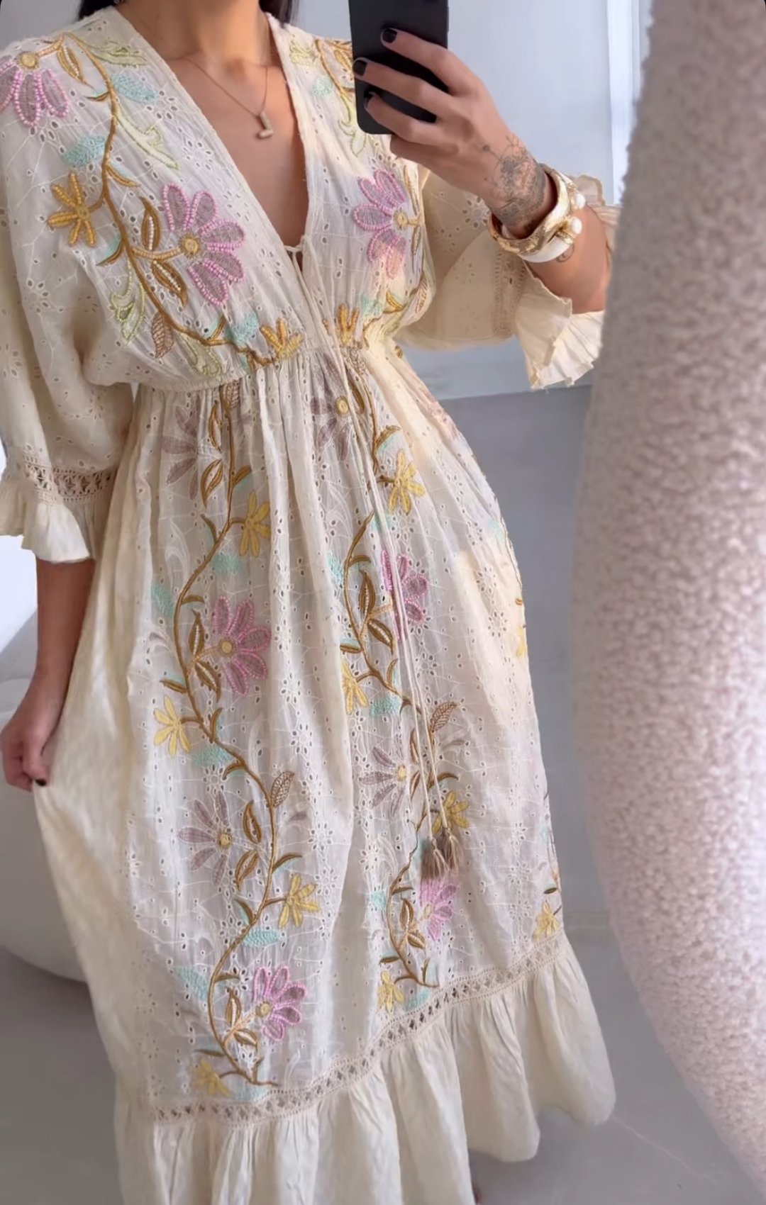 Vestido Boho Longo Bordado em Lesie
