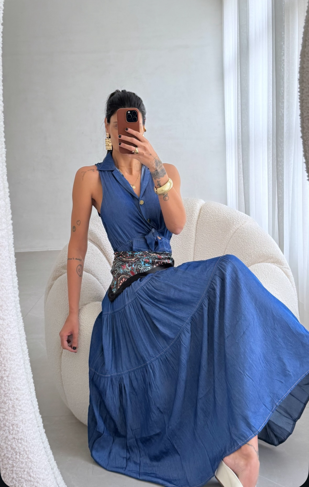 Vestido Midi Rocket Viscose Sarjada
